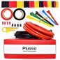 Plusivo AWG12 Hook Up Silicone Wire Kit - 600V Tinned Copper Stranded Silicone Wire of 2 Different Colors x 3m/10 ft each