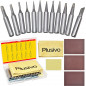 Soldering Iron Tips 12 pcs 900M Replacement Solder Tips Kit (B, I, K, D, C) with Cleaning Sponge, Cloth, Sandpaper