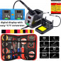 Soldering Iron Station Kit Digital Display Helping Hands 60 W 5 pcs Solder Tips, Digital Multimeter °C/ºF Conversion