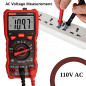 6000 Counts Digital Multimeter Auto Ranging TRMS AC DC Voltmeter Ohm Volt Amp NCV Diode Tester with Test Leads, Probes