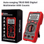 6000 Counts Digital Multimeter Auto Ranging TRMS AC DC Voltmeter Ohm Volt Amp NCV Diode Tester with Test Leads, Probes