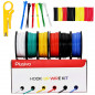 Plusivo AWG22 Hook Up Wire Kit - Solid Tinned Copper Wire of 6 Different Colors x 10 m (33 ft) each