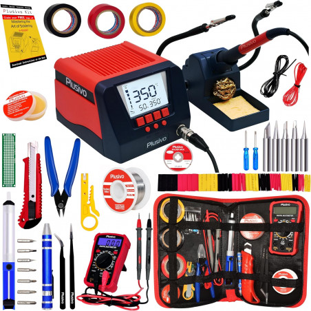 Digital Soldering Iron and Rework Station Wide LCD Display Screen, ºC/ºF Conversion, Auto Sleep/Standby, Digital Multimeter