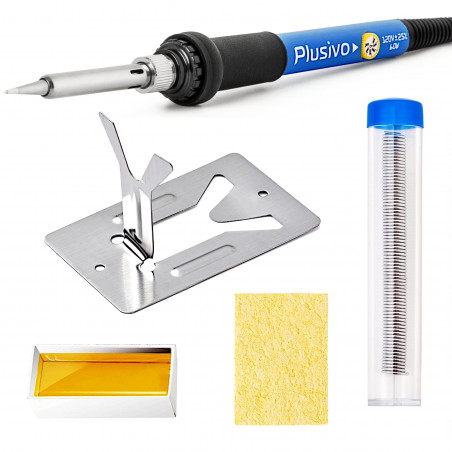 Soldering Iron Kit Electronics, Adjustable Temperature Soldering Iron 60W, Solder Wire, Solder Paste, Mini Stand