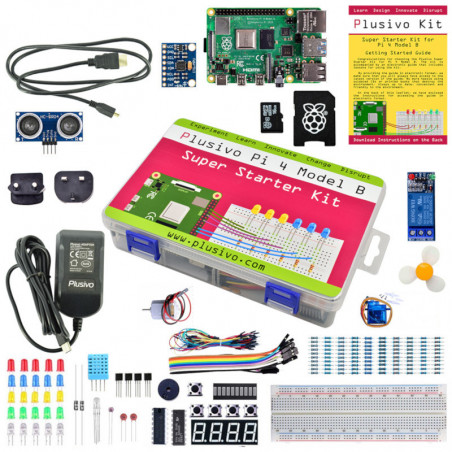 Plusivo Pi 4 Super Starter Kit with Raspberry Pi 4 with 1 GB of RAM and 16 GB sd card with NOOBs